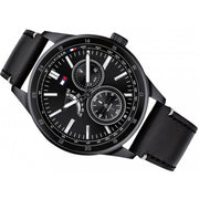  Shop Authentic Tommy Hilfiger Austin Black Dial Black Leather Strap Watch for Men - 1791638 - Luxxuri