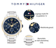  Shop Authentic Tommy Hilfiger Lars Chronograph Blue Dial Silver Steel Strap Watch For Men - 1792059 - Luxxuri
