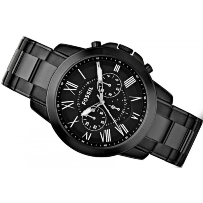  Shop Authentic Fossil Grant Chronograph Black Dial Black Steel Strap Watch for Men - FS4832 - Luxxuri