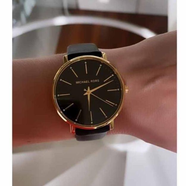  Shop Authentic Michael Kors Pyper Black Dial Black Leather Strap Watch For Women - MK2747 - Luxxuri