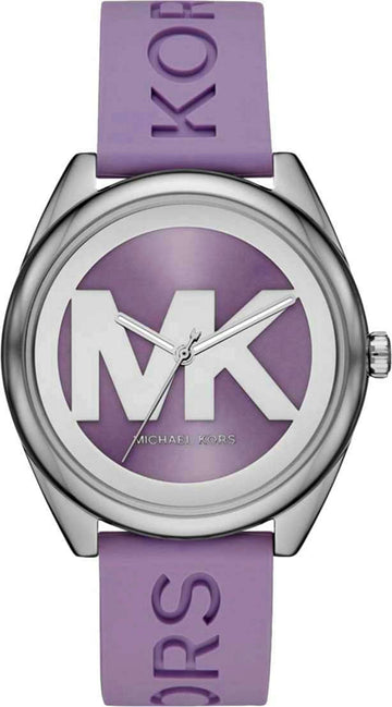  Shop Authentic Michael Kors Janelle Three Hand Purple Dial Purple Rubber Strap Watch For Women - MK7143 - Luxxuri