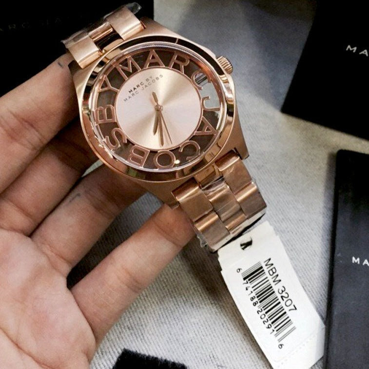  Shop Authentic Marc Jacobs Henry Rose Gold Dial Rose Gold Steel Strap Watch for Women - MBM3207 - Luxxuri