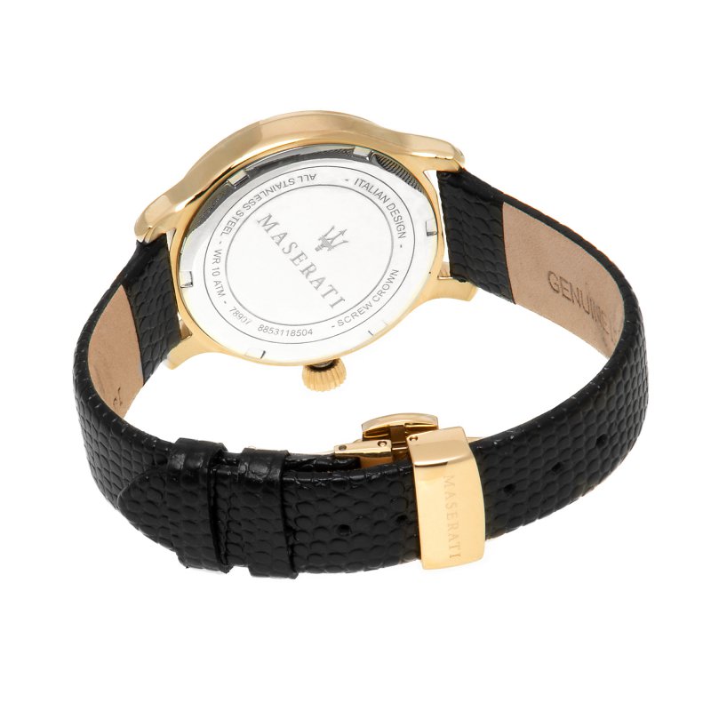  Shop Authentic Maserati Epoca Black Dial Black Leather Strap Watch For Women - R8851118501 - Luxxuri