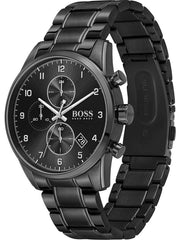  Shop Authentic Hugo Boss Skymaster Chronograph Black Dial Black Steel Strap Watch for Men - 1513785 - Luxxuri