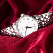  Shop Authentic Mido Baroncelli III Automatic White Dial Silver Steel Strap Watch For Women - M7600.4.26.1 - Luxxuri