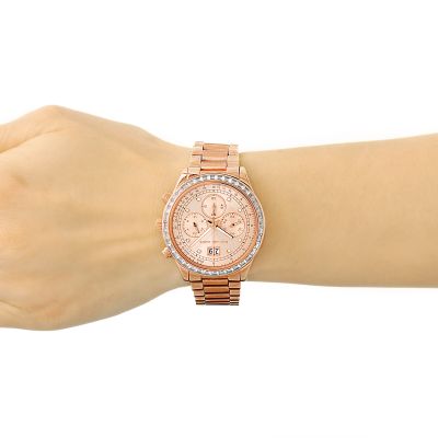  Shop Authentic Michael Kors Brinkley Rose Gold Dial Rose Gold Steel Strap Watch for Women - MK6204 - Luxxuri