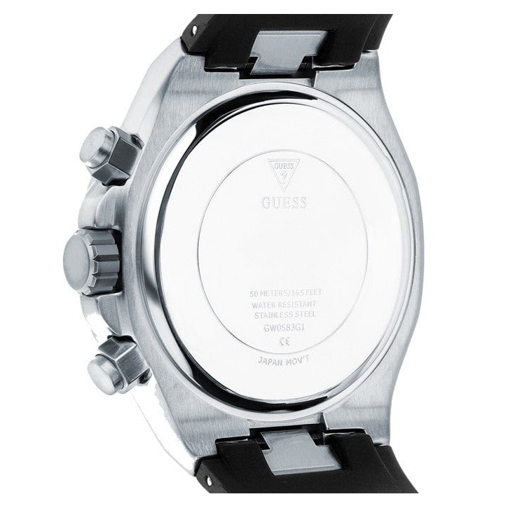  Shop Authentic Guess Empire Chronograph Black Dial Black Silicon Strap Watch For Men - GW0583G1 - Luxxuri