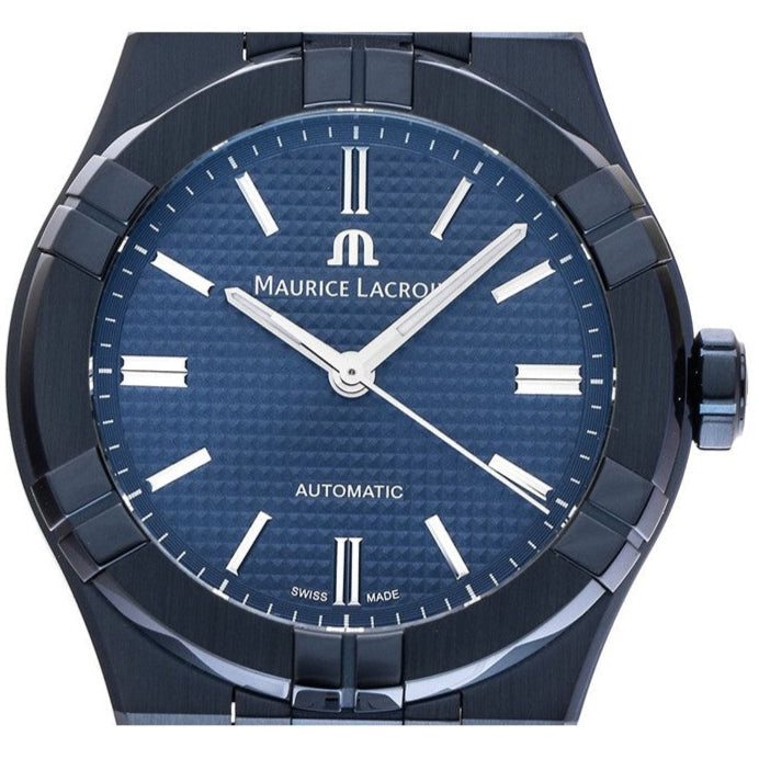  Shop Authentic Maurice Lacroix Automatic PVD Limited Edition Blue Dial Blue Silicon Strap Watch For Men - AI6007-PVC00-430-4 - Luxxuri
