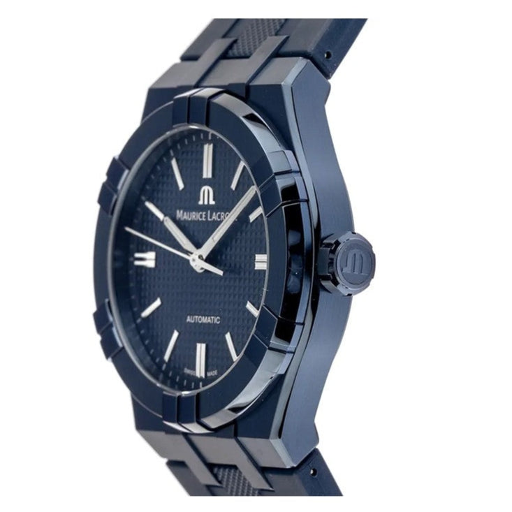  Shop Authentic Maurice Lacroix Automatic PVD Limited Edition Blue Dial Blue Silicon Strap Watch For Men - AI6007-PVC00-430-4 - Luxxuri