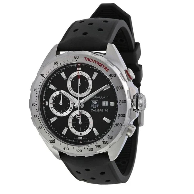  Shop Authentic Tag Heuer Formula 1 Calibre 16 Black Dial Black Leather Strap Watch for Men - CAZ2010.FT8024 - Luxxuri