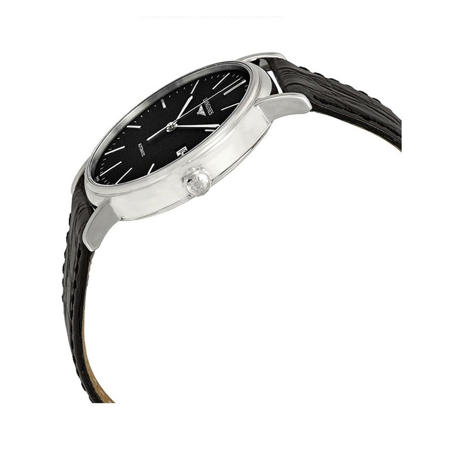  Shop Authentic Longines Presence 38.5mm Automatic Black Dial Black Leather Strap Watch for Men - L4.921.4.52.2 - Luxxuri