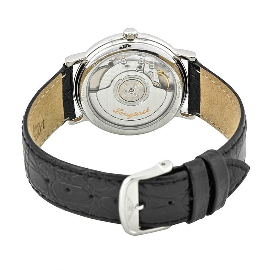  Shop Authentic Longines Presence 38.5mm Automatic Black Dial Black Leather Strap Watch for Men - L4.921.4.52.2 - Luxxuri