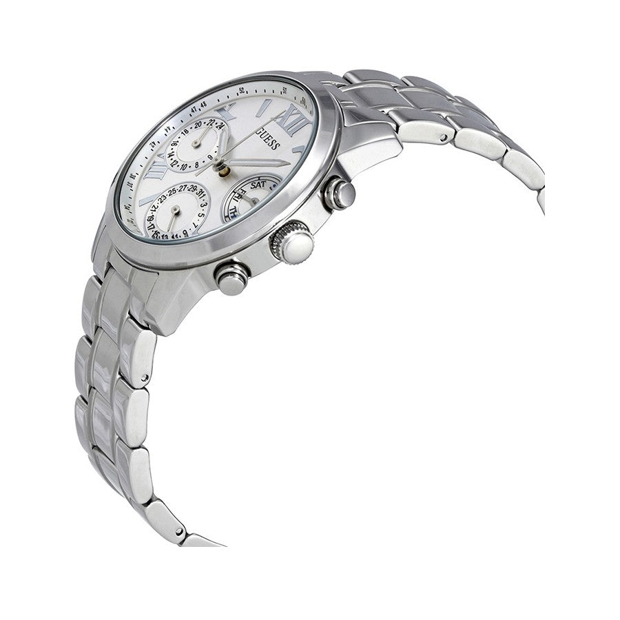  Shop Authentic Guess Mini Sunrise Silver Dial Silver Steel Strap Watch For Women - W0448L1 - Luxxuri