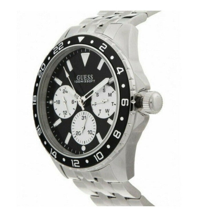  Shop Authentic Guess Odyssey Black Dial Silver Steel Strap Watch For Men - W1107G1 - Luxxuri