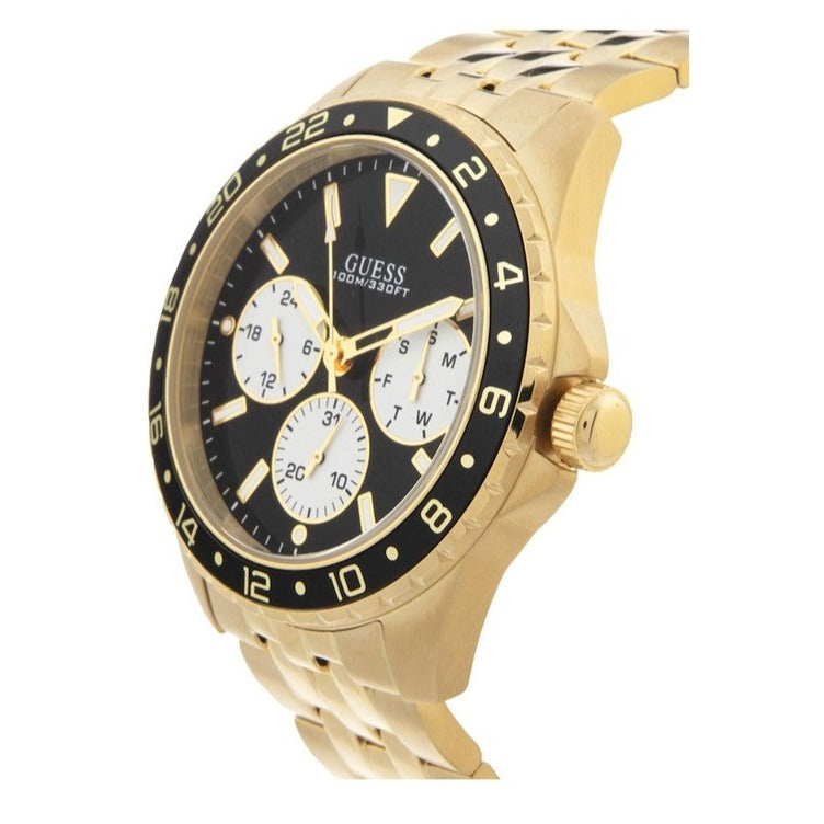  Shop Authentic Guess Odyssey Multifunction Black Dial Gold Steel Strap Watch For Men - W1107G4 - Luxxuri