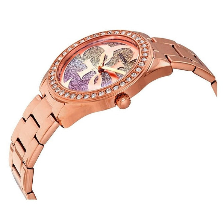  Shop Authentic Guess G Twist Diamonds Rose Gold Dial Rose Gold Steel Strap Watch For Women - W1201L3 - Luxxuri
