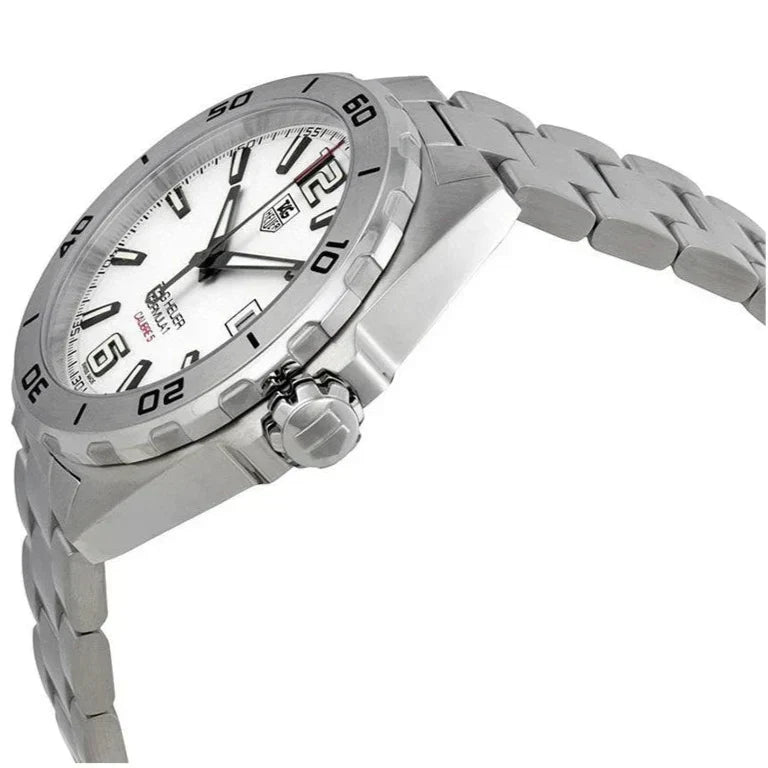  Shop Authentic Tag Heuer Formula 1 Calibre 5 Automatic White Dial Silver Steel Strap Watch for Men - WAZ2114.BA0875 - Luxxuri