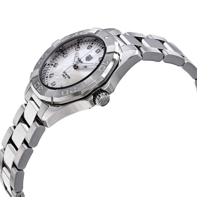  Shop Authentic Tag Heuer Aquaracer Diamonds Mother of Pearl Dial Silver Steel Strap Watch for Women - WBD131B.BA0748 - Luxxuri