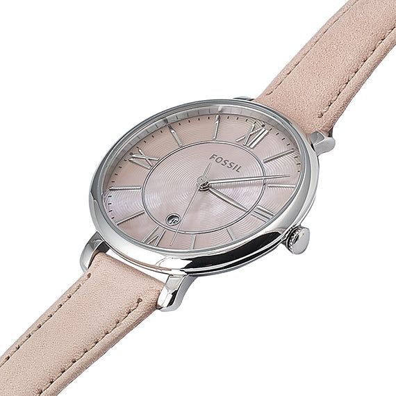  Shop Authentic Fossil Jacqueline Blush Mother of Pearl Dial Pink Leather Strap Watch for Women - ES4151 - Luxxuri