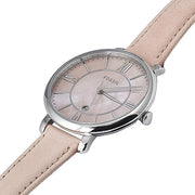  Shop Authentic Fossil Jacqueline Blush Mother of Pearl Dial Pink Leather Strap Watch for Women - ES4151 - Luxxuri